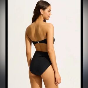 Michael Kors new with tags black monokini one piece with gold ring so flattering